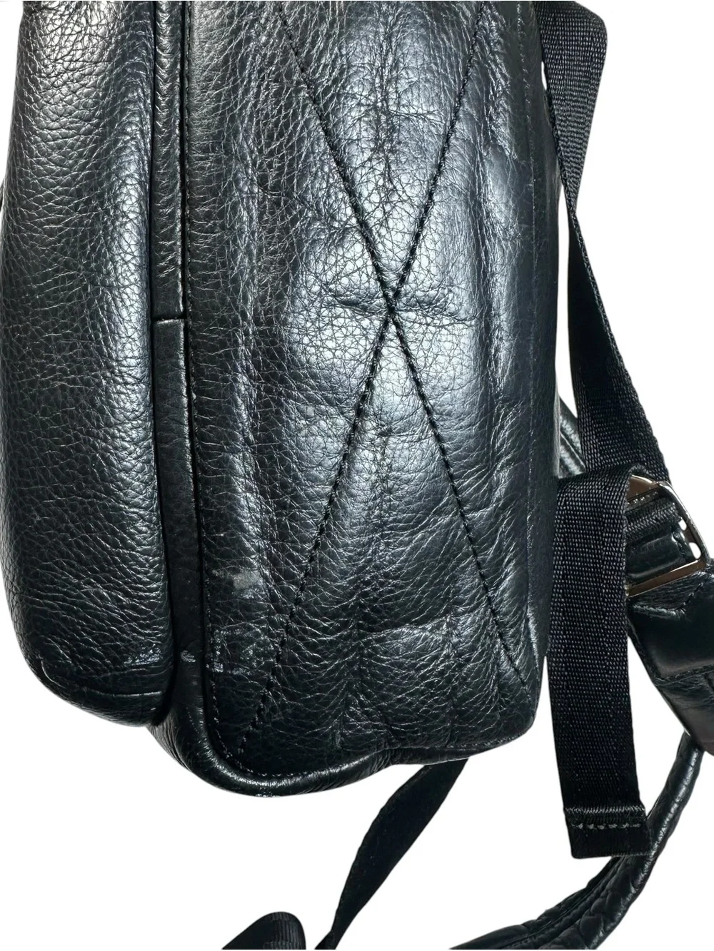 Marc Jacobs Black Leather Backpack Multi Zipper Shoulder Purse Soft Leather 8134